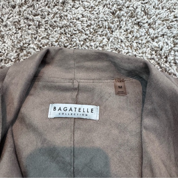 Suede Dark Beige Blazer Elegant Suit Jacket - Picture 3 of 3